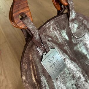 Free People Bag - We The Free Willow Vintage Tote - Brown and Silver Beauty